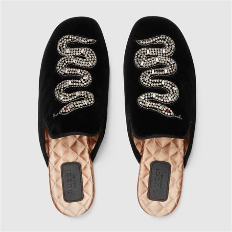 gucci velvet evening slipper with snake replica|gucci black leather handbags.